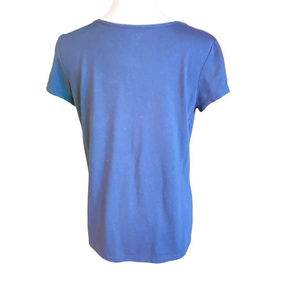 a.n.a Black T-shirt With Beaded Jeweled Collar, Size Petite Large, New With Tags - Picture 6 of 13